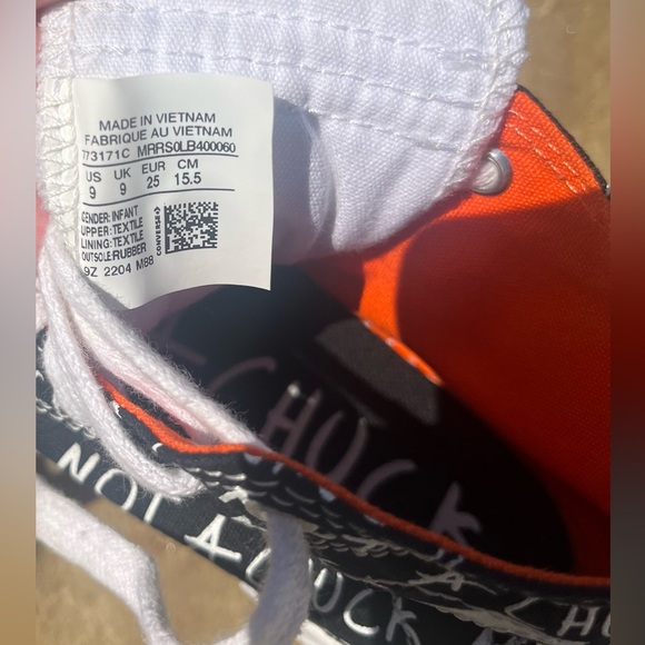 Converse Untitled Hi Top Sneaker Toddler Size 9 Black White "Not A Chuck" - Picture 6 of 12